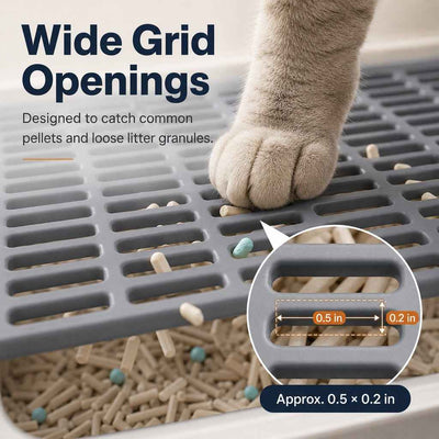 Paws in Awe Modular Cat Litter Mat for Litter Box Exits - Double-Layer Litter Trap for Cleaner Floors