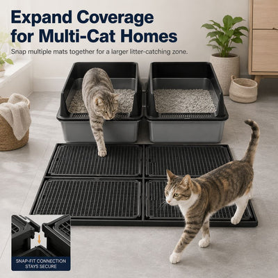 Komavic Double-Layer Cat Litter Mat with Washable Grid