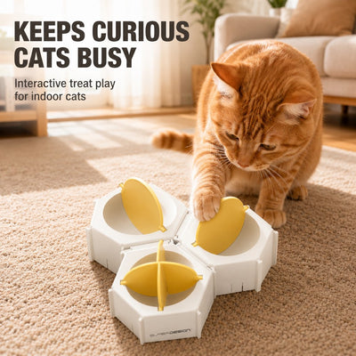 Modular Hexagon Cat Puzzle Feeder
