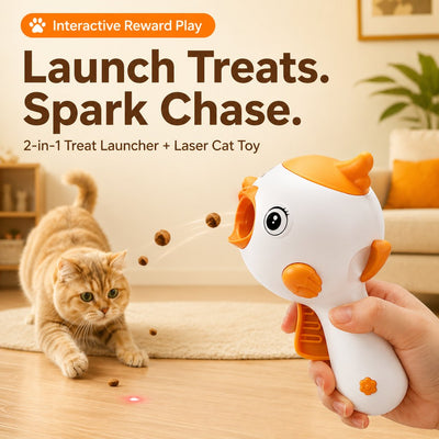 Komavic Cat Treat Launcher Toy with Laser
