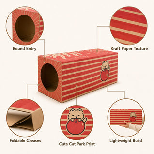 Komavic Cat Tunnel Foldable Hide & Play Toy