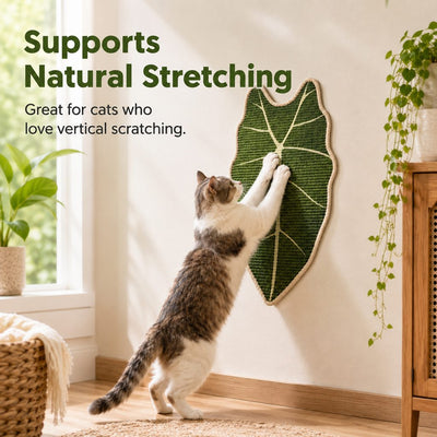 Botanical Sisal Cat Scratcher Mat for Walls, Doors & Floors – Space-Saving Cat Scratching Pad for Furniture Protection