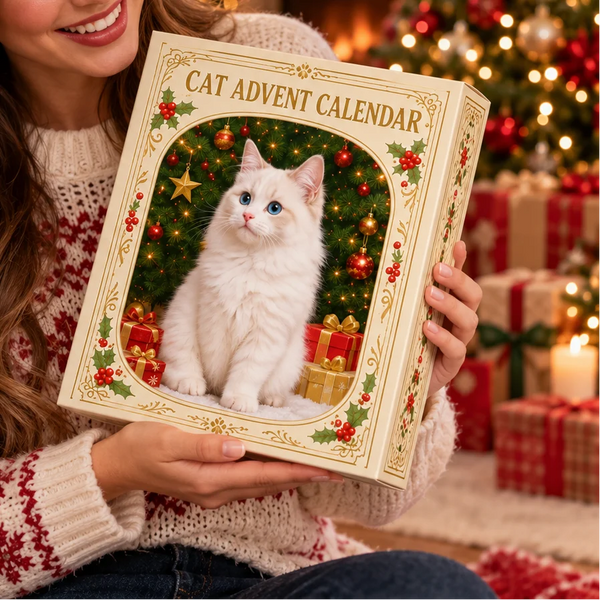 Komavic Cat Advent Calendar with 24 Christmas Ornaments for Cat Lovers
