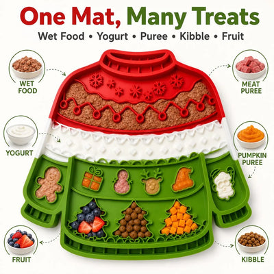 Komavic Christmas Sweater Pet Lick Mat for Dogs & Cats