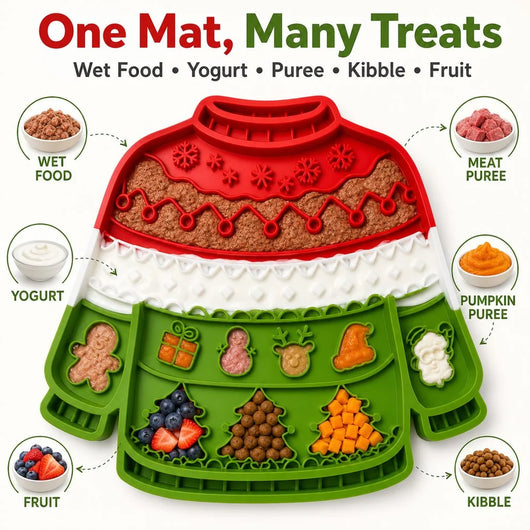 Komavic Christmas Sweater Pet Lick Mat for Dogs & Cats