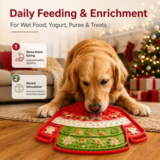Komavic Christmas Sweater Pet Lick Mat for Dogs & Cats