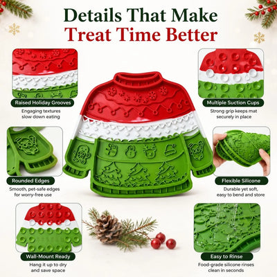 Komavic Christmas Sweater Pet Lick Mat for Dogs & Cats