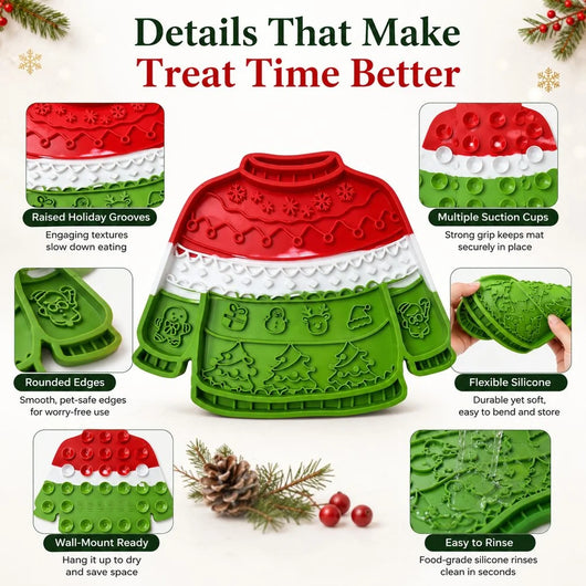 Komavic Christmas Sweater Pet Lick Mat for Dogs & Cats