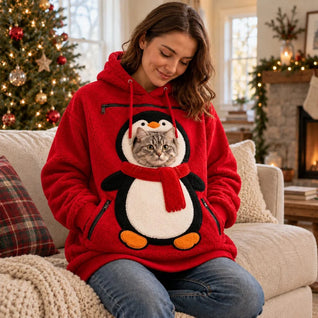 Komavic Christmas Pet Pouch Hoodie for Cats & Small Dogs
