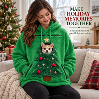 Komavic Christmas Pet Pouch Hoodie for Cats & Small Dogs