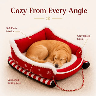 Komavic Christmas Sleigh Dog Bed