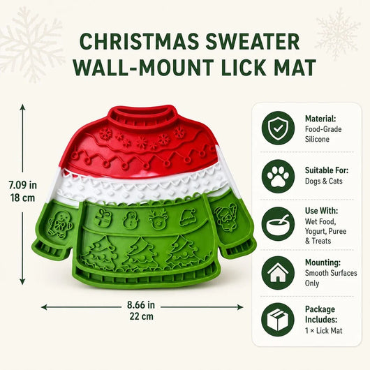 Komavic Christmas Sweater Pet Lick Mat for Dogs & Cats
