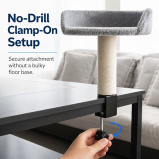 Komavic Clamp-On Cat Perch Desk Bed & Scratching Post