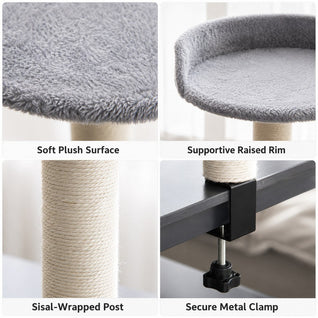 Komavic Clamp-On Cat Perch Desk Bed & Scratching Post