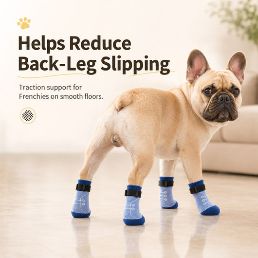 Komavic French Bulldog Non-Slip Socks Indoor Grip 4-Pack