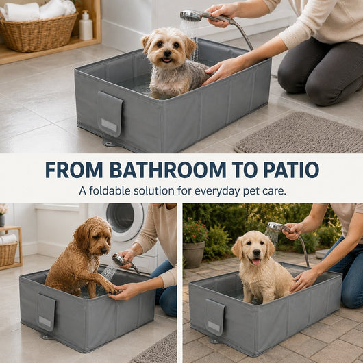 Komavic Collapsible Pet Bathtub with Drain