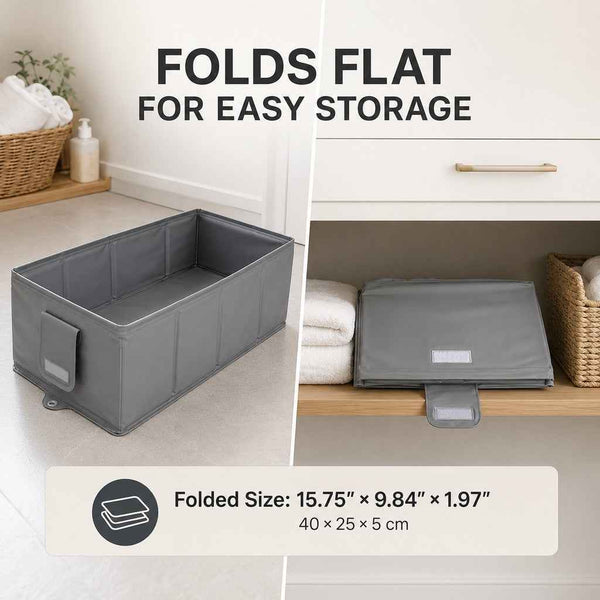Paws in Awe Collapsible Pet Bathtub with Drain Plug for Cats & Small Dogs - Easy At-Home Baths, Folds Flat for Storage