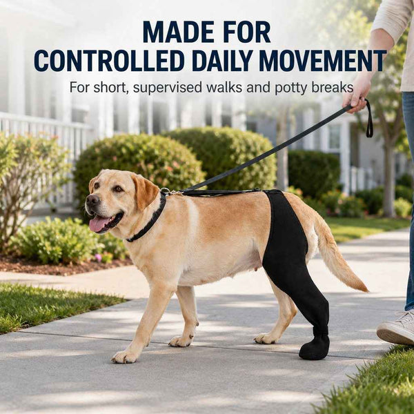 Adjustable Dog Rear Leg Recovery Sleeve with Paw Cover