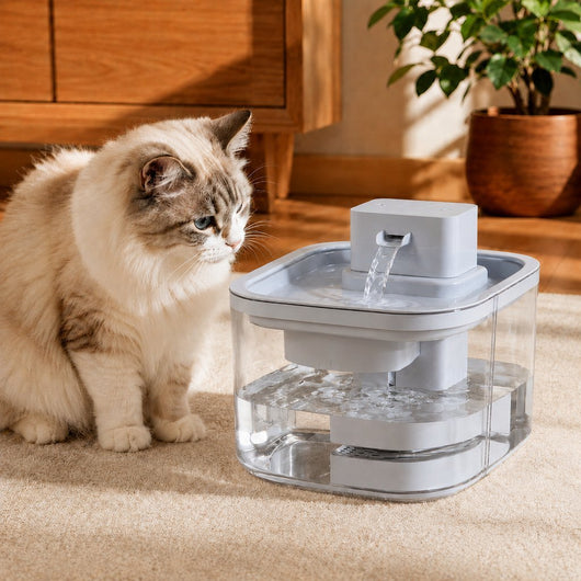 Komavic Cordless Motion Sensor Cat Water Fountain for Any Room - 3.1L Fresh Water Without Cords