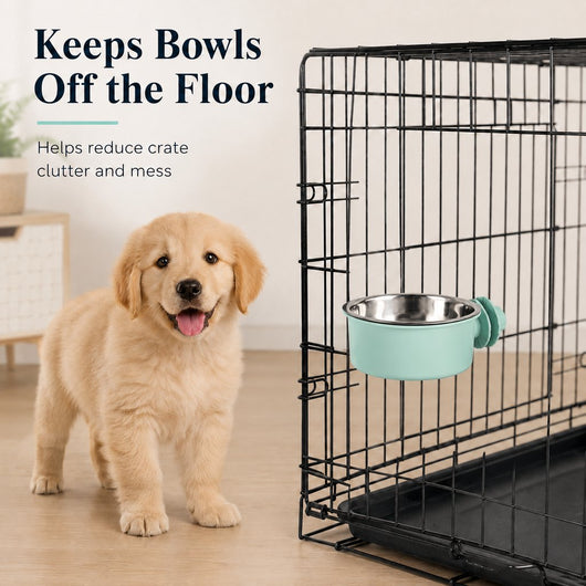 Komavic Crate-Mounted Stainless Steel Pet Bowl