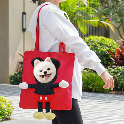 Head-Out Cat Carrier Tote with Safety Leash & Drawstring Opening