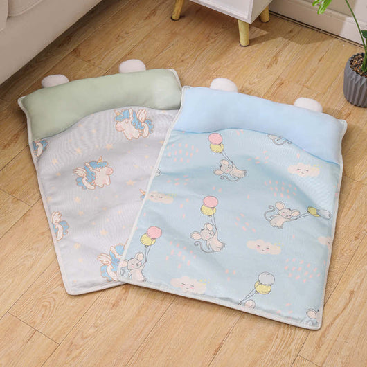 Komavic Cooling Dog Mat with Plush Headrest