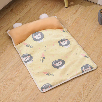 Komavic Cooling Dog Mat with Plush Headrest