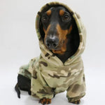 Komavic Camo Fleece Dog Hoodie for Long-Body Breeds