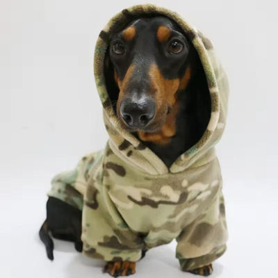 Komavic Camo Fleece Dog Hoodie for Long-Body Breeds