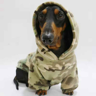 Komavic Camo Fleece Dog Hoodie for Long-Body Breeds