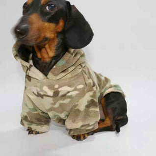 Komavic Camo Fleece Dog Hoodie for Long-Body Breeds