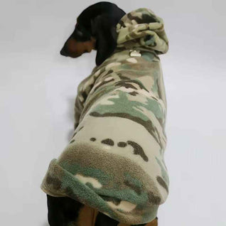 Komavic Camo Fleece Dog Hoodie for Long-Body Breeds