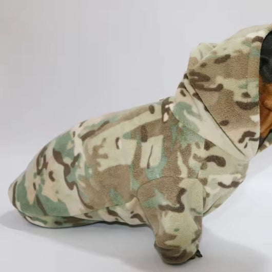 Komavic Camo Fleece Dog Hoodie for Long-Body Breeds