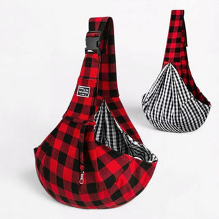 Komavic Plaid Pet Sling Carrier for Small Dogs & Cats