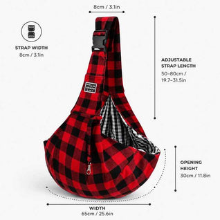 Komavic Plaid Pet Sling Carrier for Small Dogs & Cats