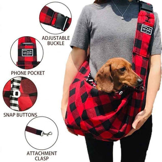 Komavic Plaid Pet Sling Carrier for Small Dogs & Cats