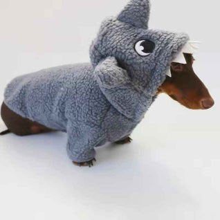 Komavic Plush Shark Dog Hoodie for Long-Body Dogs