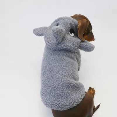 Komavic Plush Shark Dog Hoodie for Long-Body Dogs