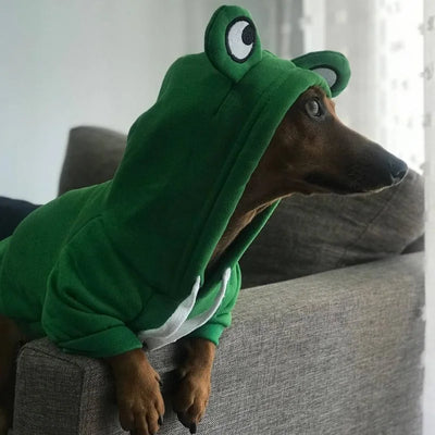 Komavic Frog Fleece Dog Hoodie