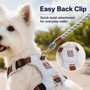 Komavic Vintage Denim Dog Harness & Leash Set