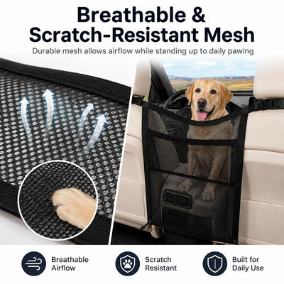 Komavic Dog Car Barrier Mesh with Storage Pocket