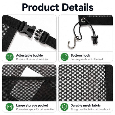 Komavic Dog Car Barrier Mesh with Storage Pocket