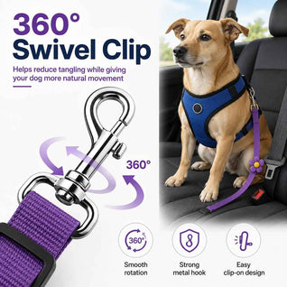 Komavic Adjustable Dog Car Seat Belt Headrest Tether