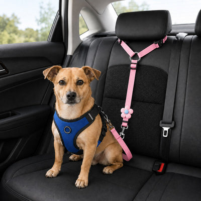 Komavic Adjustable Dog Car Seat Belt Headrest Tether