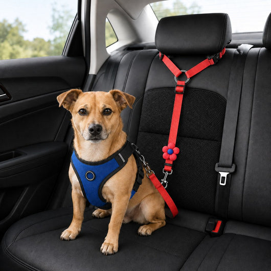 Komavic Adjustable Dog Car Seat Belt Headrest Tether