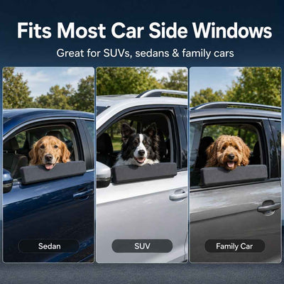 Paws in Awe Dog Car Window Chin Rest Cushion - Soft Door-Edge Pillow for Road Trips & Daily Rides
