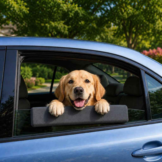 Paws in Awe Dog Car Window Chin Rest Cushion - Soft Door-Edge Pillow for Road Trips & Daily Rides