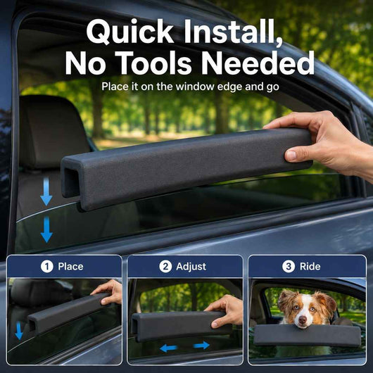 Paws in Awe Dog Car Window Chin Rest Cushion - Soft Door-Edge Pillow for Road Trips & Daily Rides