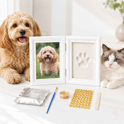 Paws in Awe Pet Paw Print Frame Kit for Dogs & Cats - DIY Keepsake Photo Frame for Home Display, First Paw Memories & Pet Loss Sympathy Gift