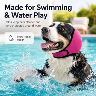 Paws in Awe Dog Ear Cover for Swimming, Bath Time & Loud Noise Comfort - Soft Calming Ear Muff to Help Keep Water & Debris Out